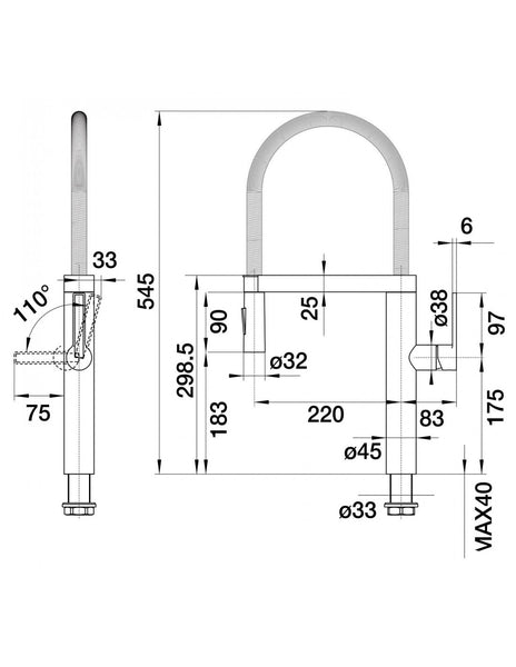 BLANCO - CULINA-S (Chrome) Kitchen Sink Mixer