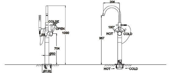 F65051C-B3  - Floor-Standing Bath / Shower Mixer