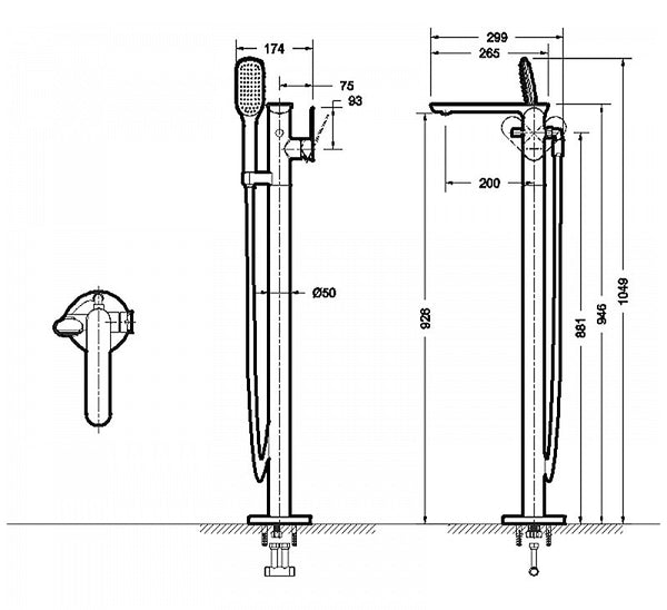 ARC F66061C-B3  - Floor-Standing Bath / Shower Mixer