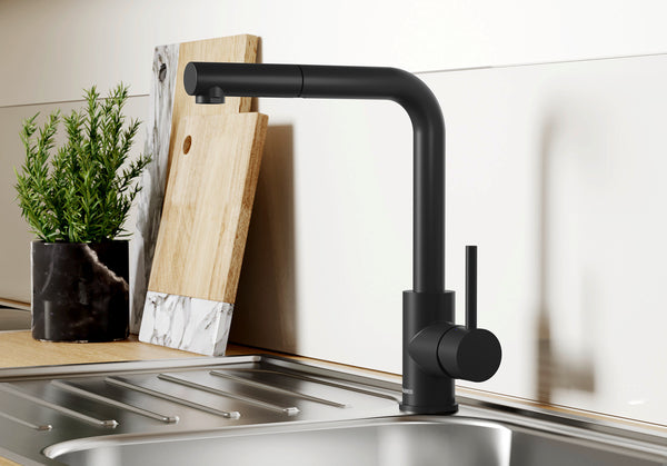 BLANCO - MILA-S Matt Black Kitchen Sink Mixer