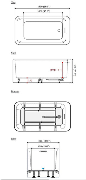 NEOR Free-standing Acrylic Bathtub