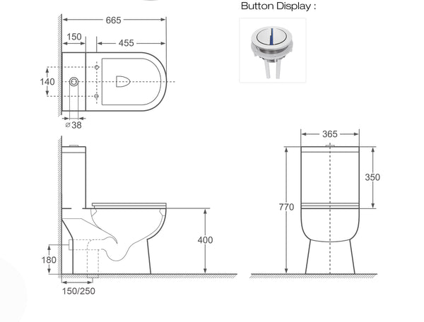 VASILE V-339 - Closed-Coupled Water Closet