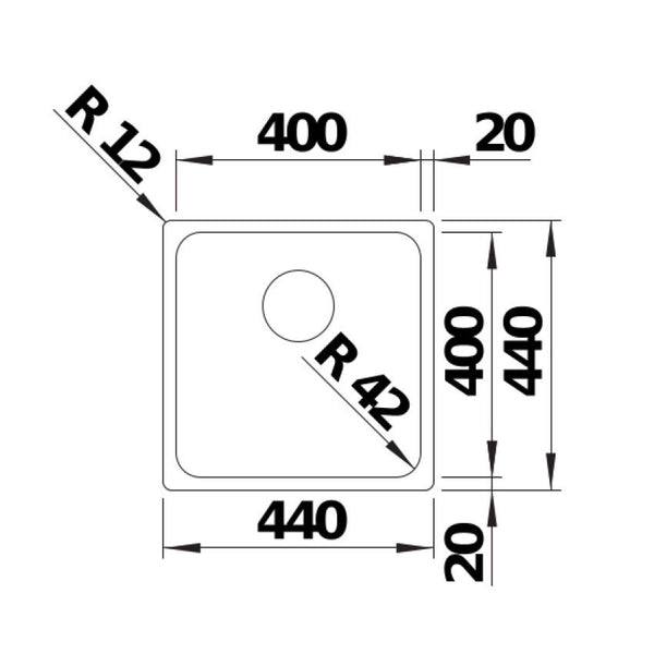 BLANCO - SOLIS 400-U Single-Bowl Stainless Steel Sink