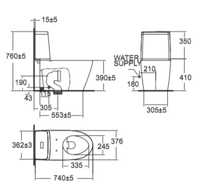 AMERICAN STANDARD Acacia-Evolution TR-2307 - Closed-Coupled Water Closet