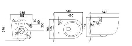 BRAVAT C21172UW - Wall-Hung Water Closet