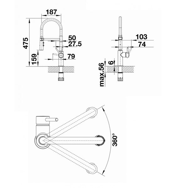BLANCO - CATRIS-S FLEXO (Chrome) Kitchen Sink Mixer