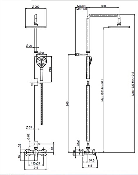 SERIE 4 - Shower Column Set F3765/2CR
