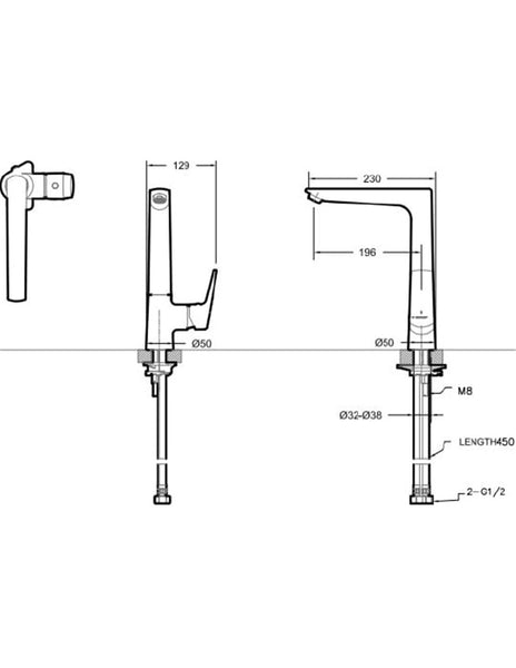 BRAVAT "Fashion" Sink Mixer (Chrome)