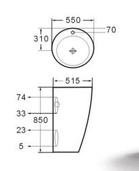 FS-001 Floor-Standing Wash Basin