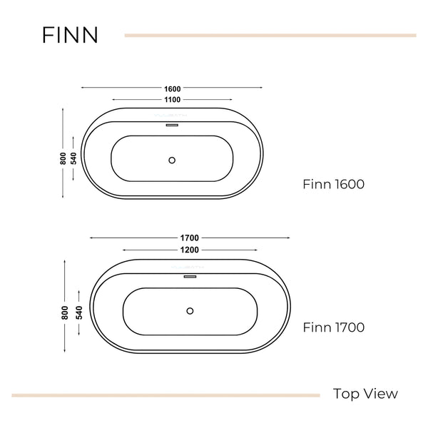 "FINN"  Free-standing Acrylic Bathtub