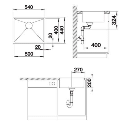 BLANCO - QUATRUS 500-IU Single-Bowl Stainless Steel Sink
