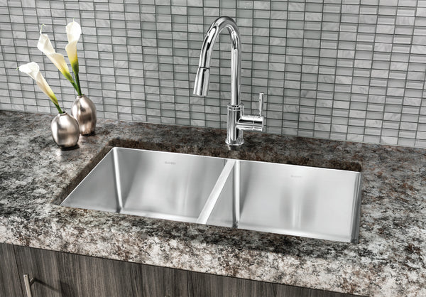 BLANCO - QUATRUS 400/400-IU Double-Bowl Stainless Steel Sink