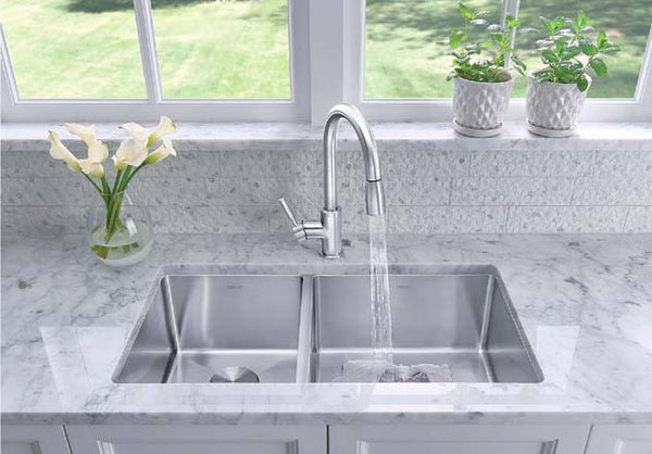 BLANCO - QUATRUS 435/285-IU-BBR Double-Bowl Stainless Steel Sink