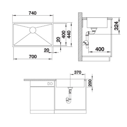 BLANCO - QUATRUS 700-IU Single-Bowl Stainless Steel Sink