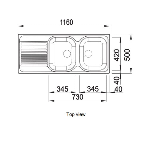 BLANCO - TIPO 8S Compact Double-Bowl Stainless Steel Sink