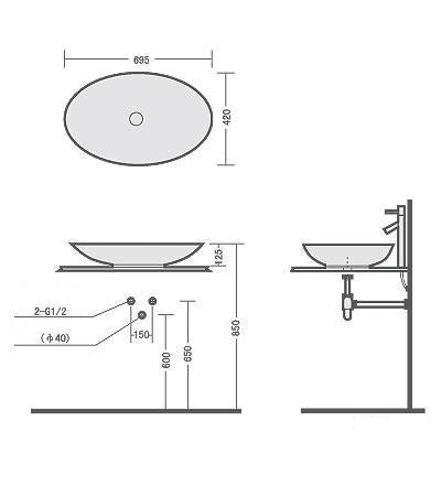 IVI - V2610 Counter-Top Wash Basin