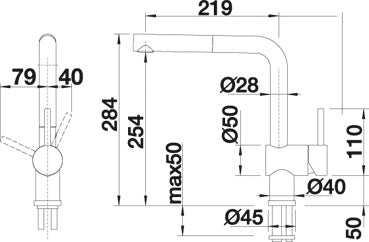 BLANCO - LINUS-S "Pull-Out" Matt Black Kitchen Sink Mixer