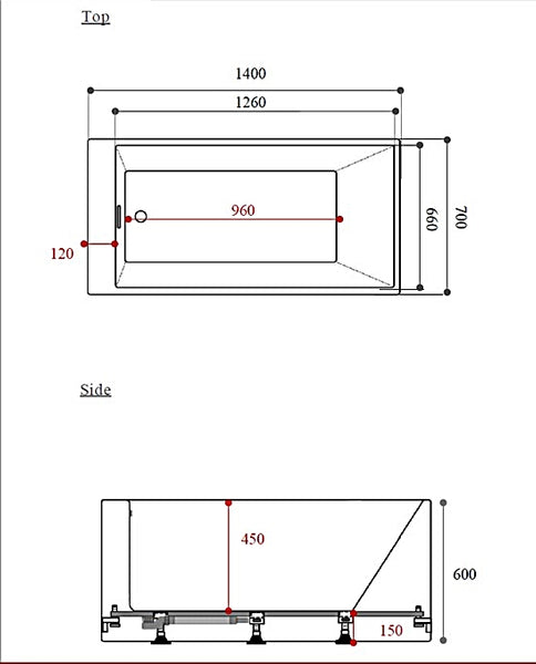 BROXX Free-standing Acrylic Bathtub