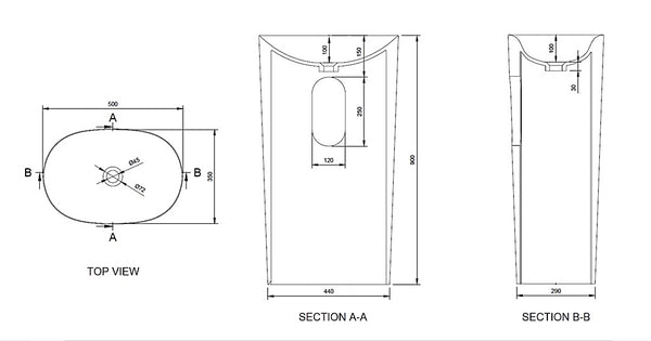 SOLIDCLIFF P50 - Floor-standing Wash Basin