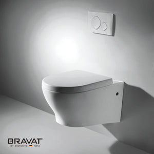 BRAVAT C01017UW-A - Wall-Hung Water Closet