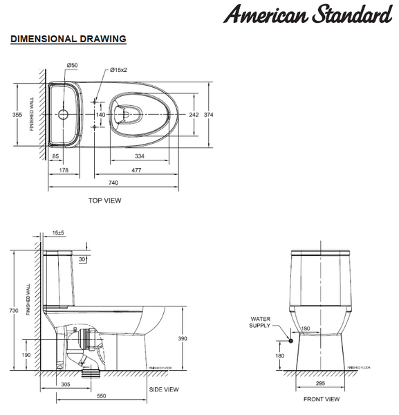 AMERICAN STANDARD "New Modern" CL25315 - One-Piece Water Closet