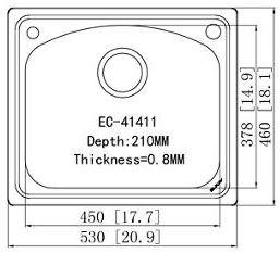 ELKAY - EC-41411 Single-Bowl Stainless Steel Sink - NEW MODEL!