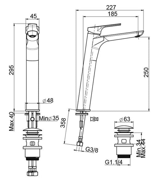 SERIE 4 - Tall Basin Mixer F3761HCR