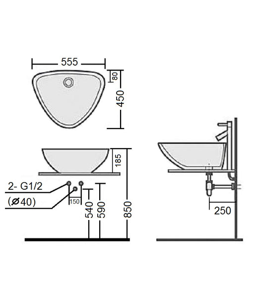 IVI - V2340 Counter-Top Wash Basin